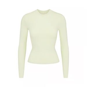 SKIMS Cotton Jersey Long Sleeve Shirt Pistachio Size Small